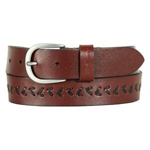1497 Women's Casual Leather Belts With Durable Metal Buckle, Center Lacing